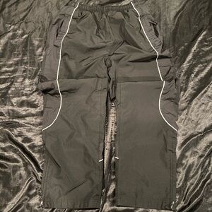 Reebok Men's Black Vintage Sweatpants with White Accents